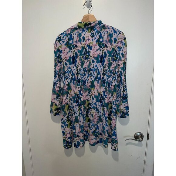 NWT Sunny Leigh Womens Button-Up Floral Blouse 3X Multicolor - Picture 7 of 10